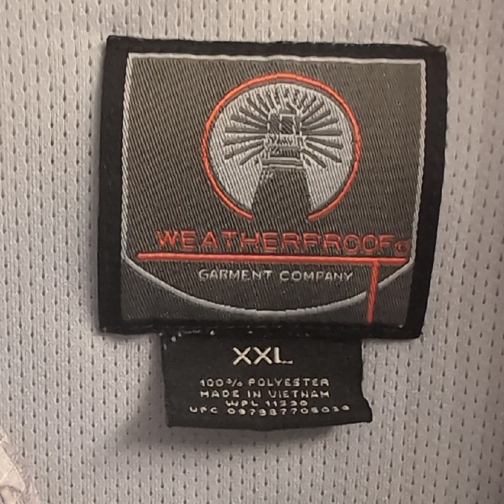 Weatherproof Light Gray/Blue Fish Pattern Button-… - image 2